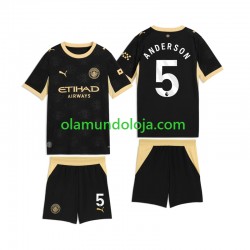 Camisola Manchester City Elliot Anderson 5 Criança Equipamento Segundo 2026-2027 Manga Curta